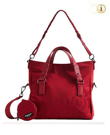 Rote Handtasche Bols Mandarala Lovery mit ton-in-ton Mandaladruck.