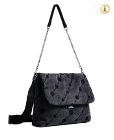 Damen-Tasche bols ojo de mit kleiner ton-in-ton Steppung. Farbe: schwarz.